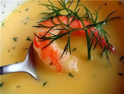 Рецепта супа с разтопено супа и скариди