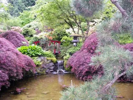 Vegyes stílusú kerttervezés angol, francia, japán, virág, virágágyások, fák