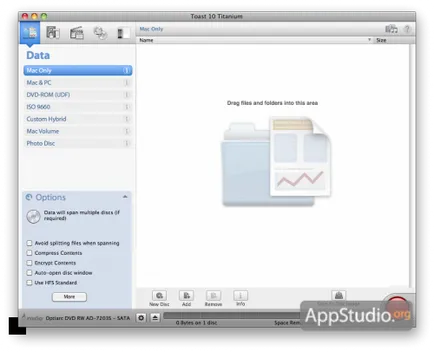 Crearea discurilor multisesiune pe Mac - un proiect appstudio