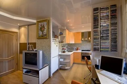 Stílusos design apartmanok Hruscsov 2 szoba - technikák alkalmazásával tér