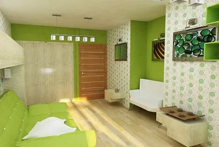 Stílusos design apartmanok Hruscsov 2 szoba - technikák alkalmazásával tér