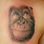 Tattoo majom érték, és a fénykép miniatűr