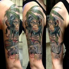 Monkey Tattoo - valoare desene sau modele tatuaj și fotografii