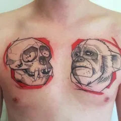 Monkey Tattoo - valoare desene sau modele tatuaj și fotografii