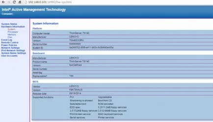 control de la distanță și monitorizare prin intermediul lenovo ThinkServer amt 9