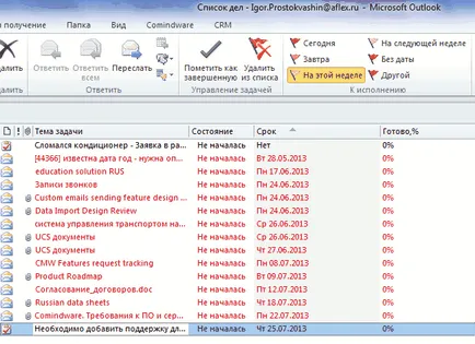 Kezelése az üzleti folyamatok és feladatok az MS Outlook