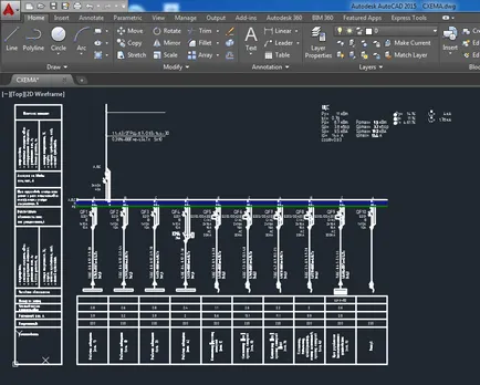 Elektromos áramkör AutoCAD keresztül