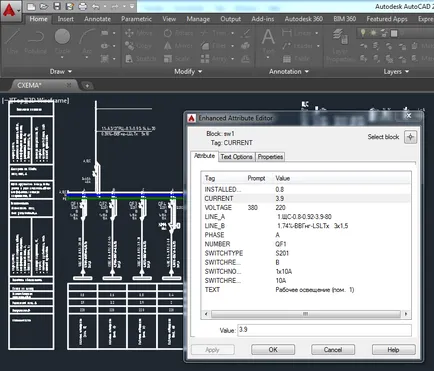 Circuit electric in autocad via