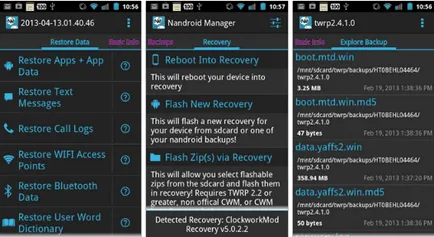 Възстановяване на контакти и лични данни от резервно копие, използвайки Nandroid мениджър про на Galaxy S4,
