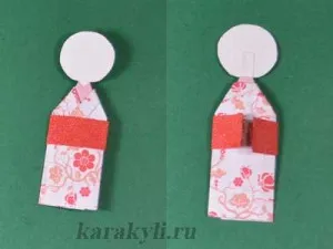 Japán papír baba - a fül (Shiori ningyo), irkál