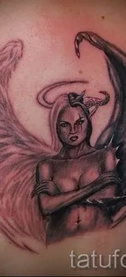 Înțeles înger tatuaj și sensul demon, istorie și fotografii de tatuaj terminat