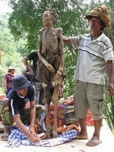 Зловещи погребални ритуали на племето Toraja