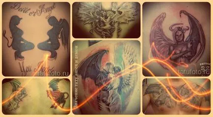 Înțeles înger tatuaj și sensul demon, istorie și fotografii de tatuaj terminat