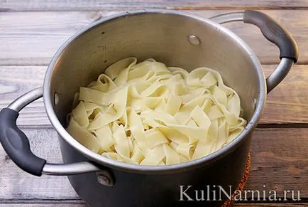 Fettuccine recept gombával és sonkával