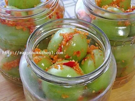 Töltött zöld paradicsom a téli recept fotó, egyszerű receptek