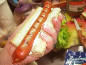 Dán hotdog ropogós hagymával))) recept fotókkal