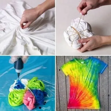 Colorat tricou cu mâinile