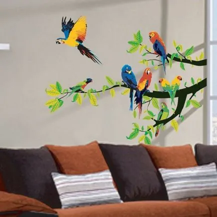 Cum și ce să atragă o pasăre pe perete care are idei