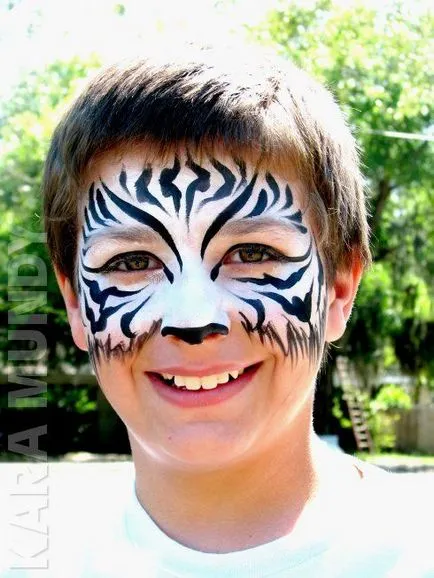 Hogyan kell felhívni az arc nyomtatási tigris, leopárd, zebra, hogy akvagrim