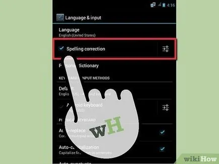 Hogyan lehet letiltani az automatikus korrektort android