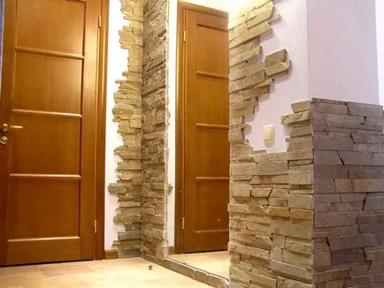 Kő a belső képek a folyosón, a fajta kő felületek