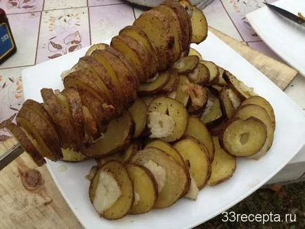 Картофи запечени във фолио върху въглените, рецептата със снимка