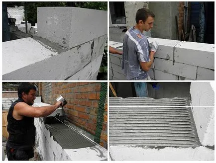 Masoneria blocuri de beton, folosind dispozitive self-made, gidproekt