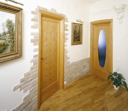 Brick folyosón fehér fotó a folyosón, dekoratív belső fal, tapéta alatt a tégla, a befejező
