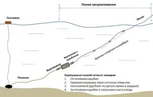 Fogása ponty a gumi egy vályú szerelvény catchability kezelése