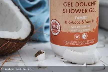 gel de duș de nucă de cocos organic și Sante de vanilie - opinie ekoblogera