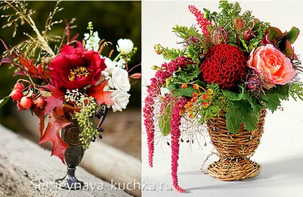 buchet de toamna - 50 compozitii fotografie de frunze și flori, un buchet de familii