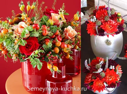 buchet de toamna - 50 compozitii fotografie de frunze și flori, un buchet de familii