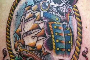 Valoarea Pirate Tattoo, schițe, fotografii 50, inima Yurets de stejar