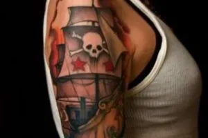 Valoarea Pirate Tattoo, schițe, fotografii 50, inima Yurets de stejar