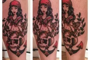 Valoarea Pirate Tattoo, schițe, fotografii 50, inima Yurets de stejar