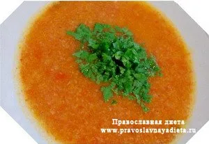 Постна супа от домати с чесън