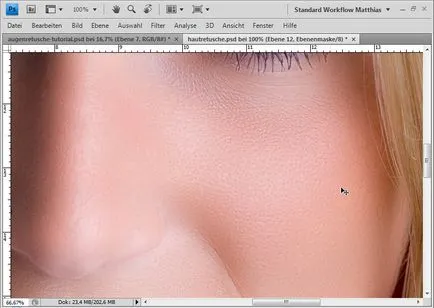 Face Retouch запазване структурата на кожата