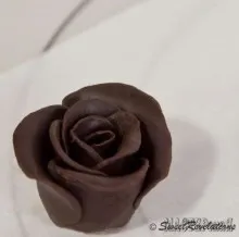 brioșe de ciocolată cu trandafiri din ciocolata macterskaya mastic