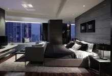 Dormitoare în design alb-negru, cu o fotografie a interiorului, tonuri de mobilier cu accente luminoase, stil și căști