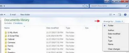 Сортиране на файлове с помощта на функцията за организиране на Windows 7 Explorer