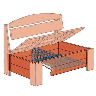 Construirea o bancă grădină cu mâinile cu o cutie de depozitare