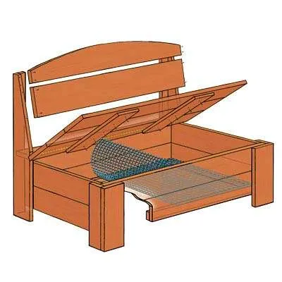 Construirea o bancă grădină cu mâinile cu o cutie de depozitare