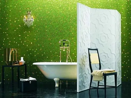 Zöld fürdőszoba belső