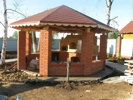 Gazebo cu un gratar cu propriile lor mâini - o fotografie de construcție, instrucțiunea