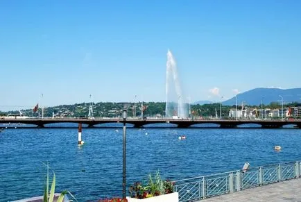 A város Genf és fő látványossága a leírások és fényképek