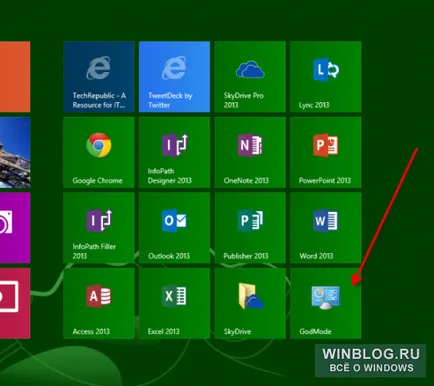 Hogyan lehet aktiválni Isten mód a Windows 8