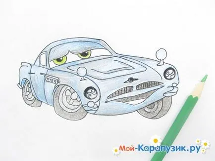 Как да нарисувате Фин makmisla на автомобили 2 молив
