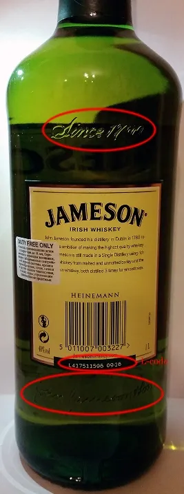 Cum se distinge fals Jameson whisky (Jameson) din original