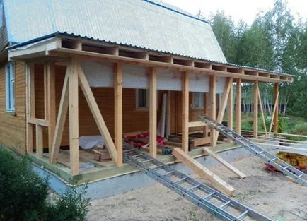 Hogyan lehet csatolni a verandára, hogy a házban a közös tető - mester otthoni és kerti saját kezűleg