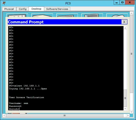 Cum se activează telnet în exemplul cisco de 2960 48tc-cisco s, stabilind ferestre și servere Linux